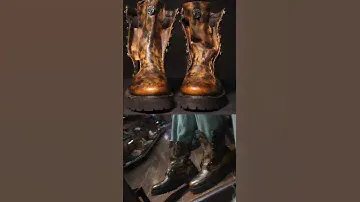 Dark Brown Inverted Patina Finish High Ankle Textured Leather Light Weight Boots by Brune & Bareskin