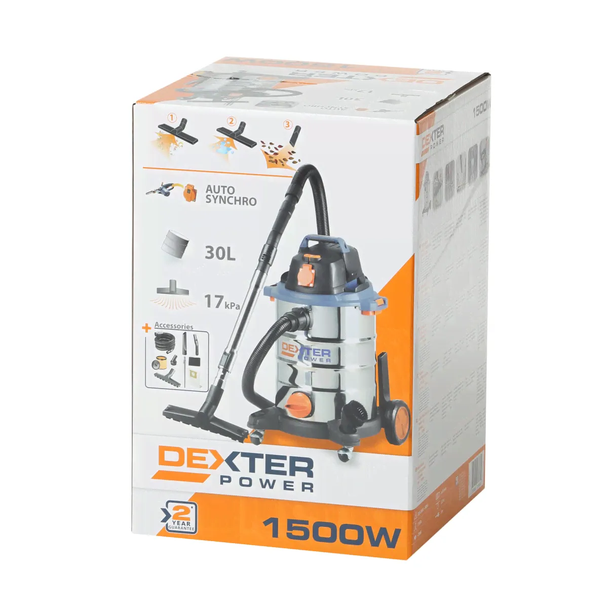 Пылесос Dexter Power VOD1530SWC, 1500 Вт, 30 л-4